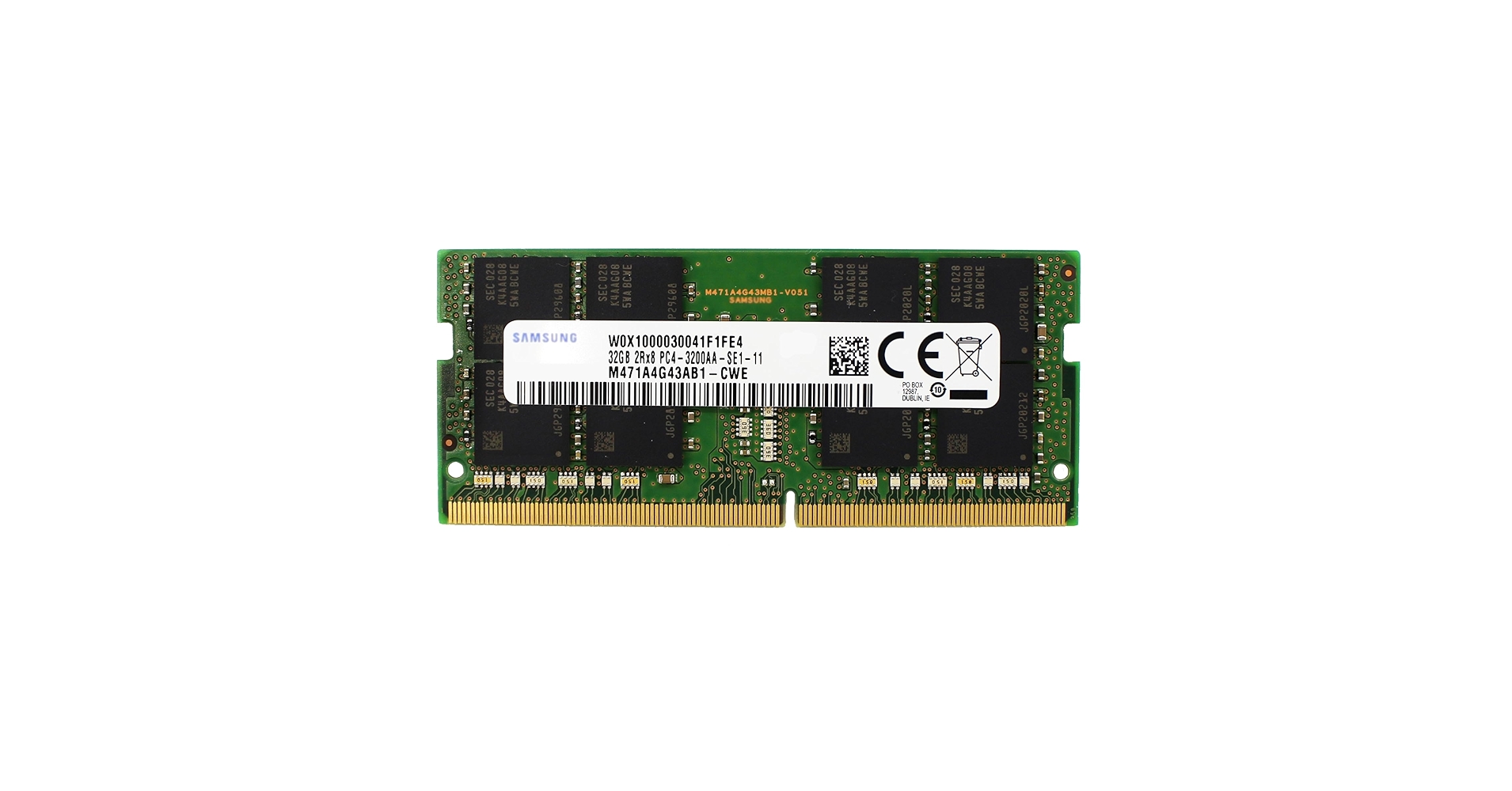 32GB (1x32GB) DDR4 3200MHz PC4-25600 SODIMM 2Rx8 CL22 1.2v